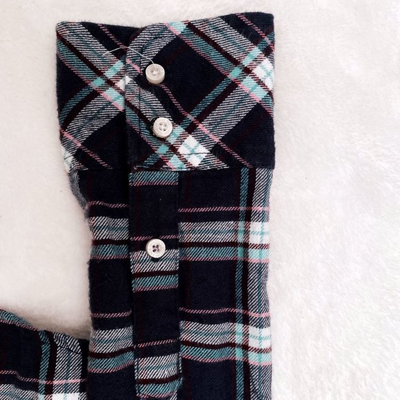 American Eagle Blue Button Up Plaid Shirt - Picture 8 of 8
